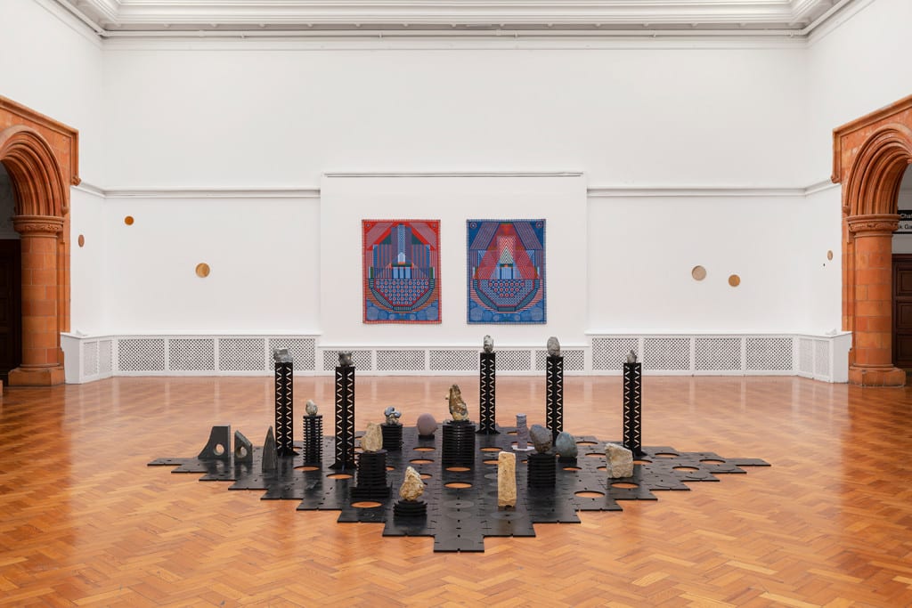 Installation image of Yelena Popova's exhibition The Scholar Stones Project, Holden Gallery, Manchester, 2020.
